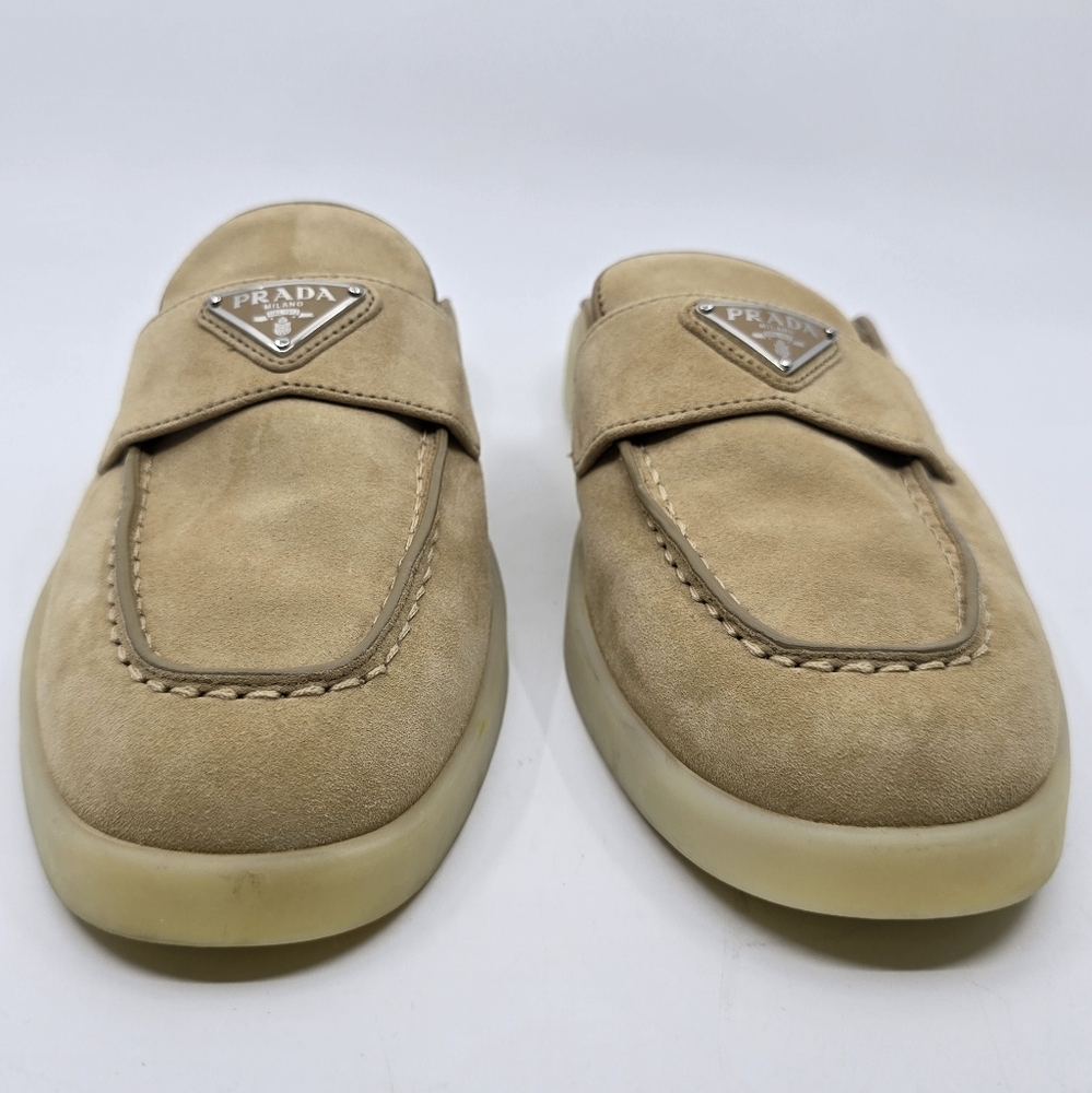 Prada Ecru Suede Mules - 38 - Picture 5 of 16